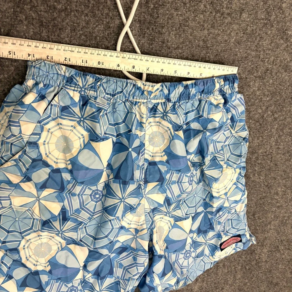 Vineyard Vines Swim Trunks Blue Beach Umbrella Print Mesh Lined Size‎ S